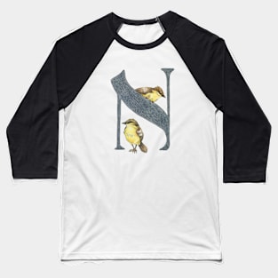 Avian Alphabet N - Ochraceous-breasted flycatcher Baseball T-Shirt